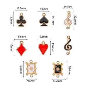 10pcs alloy playing card charms for DIY necklaces earrings and jewelry making crafts