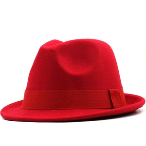 Vintage Cashmere Wool Fedora Hat For Men Women Wide Brim Jazz Cap With Ribbon Band British Style Casual Winter Warm Sunshade Hat