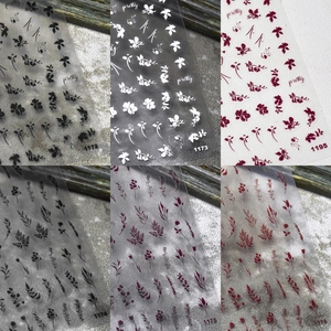 Floral Nail Art Stickers Ultra Thin Self Adhesive Plant Leaves Patterns Manicure Decoration For Women
