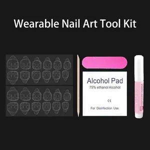 Kit complet de pose de faux ongles de luxe avec colle, onglets et lime à ongles