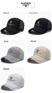 Outdoor sports baseball caps in five colors featuring breathable mesh and shield embroidery
