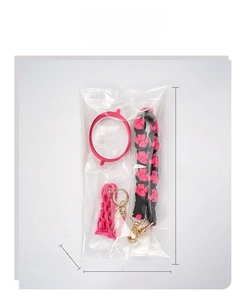 Detailed packing view showing floral cup strap set and silicone ring with dimensions