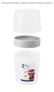 Detail of 560ml and 310ml dual-layer clear food container for yogurt and salad