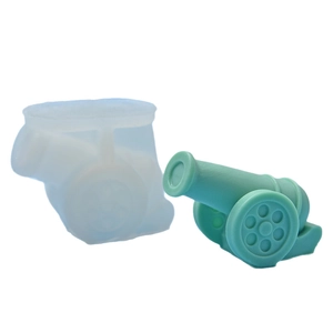 DIY cannon silicone mold for making wax candles and plaster ornaments with precise details