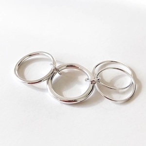 925 Sterling Silver Ring Multi Layer Interlocking Circles Geometric Lines Minimalist Modern Jewelry For Women