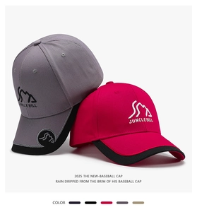 Close-up of 3D letter embroidery and contrast brim on professional baseball caps