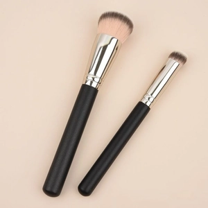 Macro detail of dense synthetic bristles on a 170 foundation and 270 concealer brush