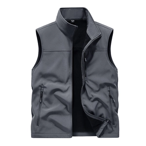 Heren Weste Outdoor Winddicht Stehkragen Mehrere Taschen Fleece Gefüttert Lässig Angeln Weste Ärmellose Jacke
