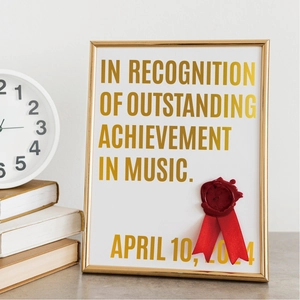 2 inch rainbow gold alphabet stickers with music achievement certificate for DIY gifts