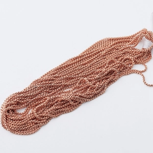 Rose gold stainless steel pearl rice chain for DIY jewelry making and necklace design