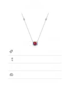 Detail specifications of S925 silver necklace with 7x9mm gradient zircon gemstone