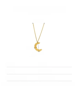 Spécifications détaillées de taille pour le collier avec pendentif lune en acier