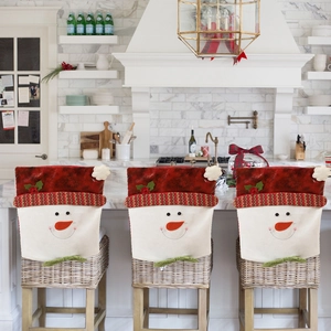 Christmas snowman chair covers set of 3 for dining room and holiday home decoration