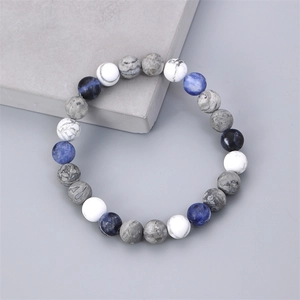Solar System Eight Planets natural stone beaded bracelet with Galaxy space themed design