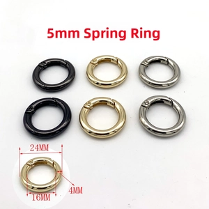 24mm metal round carabiner snap hooks for bags in gold, silver and gun black colors