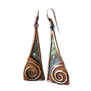 Boucles d'oreilles spirales géométriques vintage de style ethnique en bronze