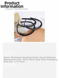 Detail showing non-slip teeth and sparkling rhinestones on various colored headbands