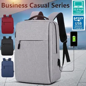 Business laptop backpack with 15.6 inch compartment and external USB charging port