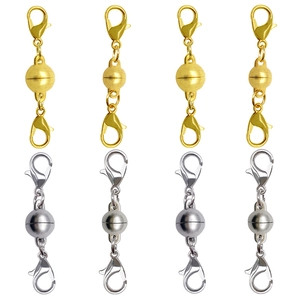 8pcs gold and silver magnetic lobster clasps connectors for DIY necklace bracelet set