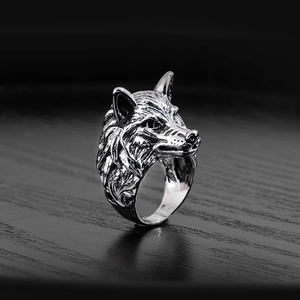 Wolf Head Ring Alloy Vintage Silver Color Detailed Carving Punk Gothic Hip Hop Retro Style Jewelry For Men Women