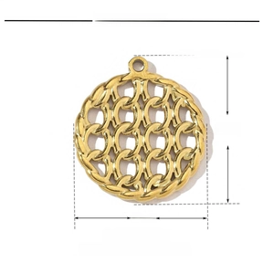 Macro view showing product dimensions and weight for the clover pendant