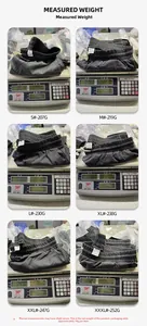 Detailed size and weight chart for men's linen cargo shorts ranging from S to XXXL