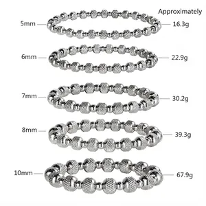 Sparkling stainless steel beaded elastic bracelet size and weight specification chart
