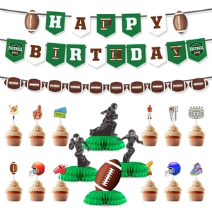 American Football Birthday Party Decorations Paper Banners Cupcake Toppers Honeycomb Centerpieces Sports Theme Supplies