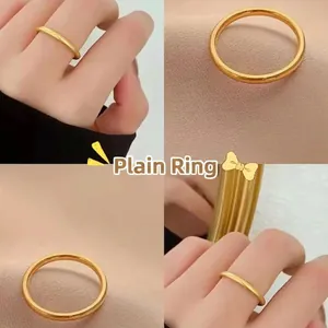 Minimalist matte gold ring for women with high-end texture and sleek circular design