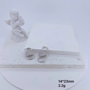 Close-up of a 14x23mm silver pavé geometric jewelry connector for DIY necklaces