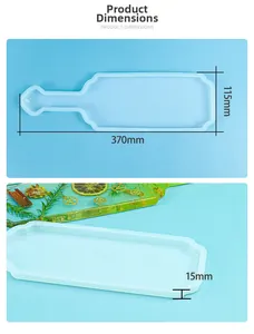 Detailansicht der paddelförmigen Harzform mit 370x115x15mm Maßen für DIY-Bastelarbeiten
