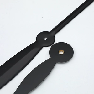 Modern black metal quartz clock hands set with minute and hour indicators on white background