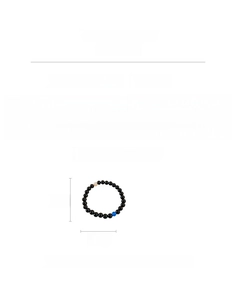 Detailed view of obsidian beaded bracelet with 18cm length and 0.7cm bead diameter size