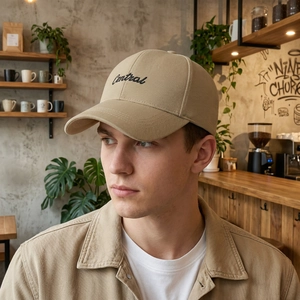 Casquette de baseball kaki classique avec broderie Central et visière courbée pour le soleil