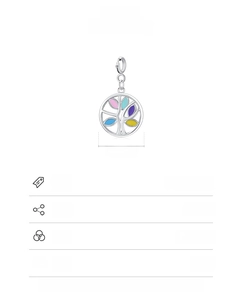 Detailed view of S925 silver Tree of Life pendant with 14.5x14.5mm size and weight specs