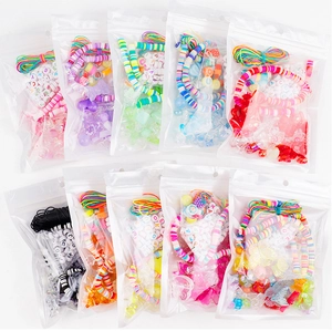 DIY mobile charm kit featuring colorful clay beads, charms, and elastic string set