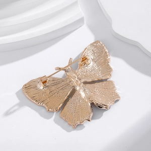 Elegant gold butterfly brooch pin for women featuring exquisite oil drip metal design