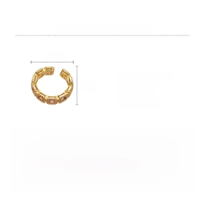 Macro detail of 14k gold plated ring with purple zircon and precise size dimensions