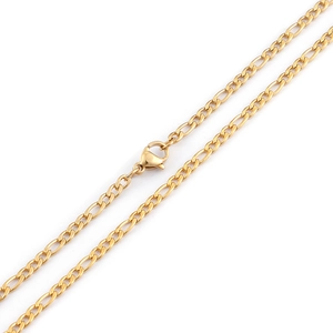 Minimalist gold titanium steel NK Cuban chain necklace with lobster clasp closure