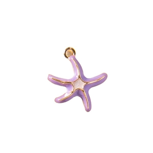 3D purple starfish alloy pendant with golden edges for DIY jewelry and bracelets