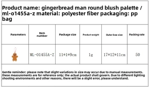 Detailed size specifications and materials for gingerbread man hanging decorations