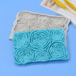 3D multi-cavity rose flower silicone mold for DIY cake decorating and chocolate baking