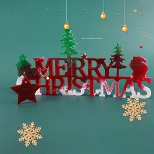 Merry Christmas resin sign with red, white, and green gradients and star ornament