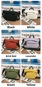 Multi-color minimalist crossbody bags collection in black, white, red, purple, green, yellow