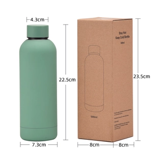 500ml double-layer insulated stainless steel water bottle with minimalist box packaging