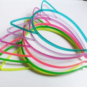 Luminous Plastic Headband Glow In The Dark Cat Ears Unicorn Crown Shape Hair Hoop With Non-Slip Teeth For Kids Adults Party