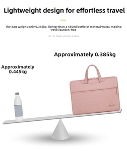 Borsa rosa per laptop 14 pollici di 0,385kg, più leggera di una bottiglia d'acqua