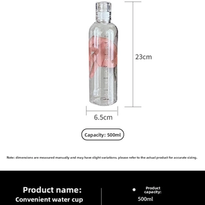 Specifiche dimensionali per bottiglia in vetro da 500ml con altezza 23cm e diametro 6,5cm