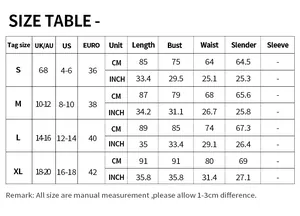 Guide des tailles détaillé pour robe à volants col carré avec mesures spécifiques