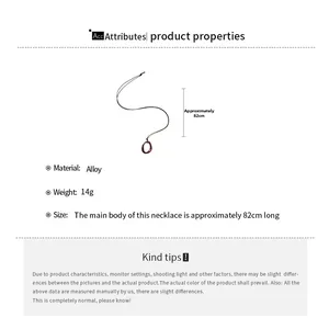 Spécifications du long collier minimaliste en alliage avec pendentif géométrique